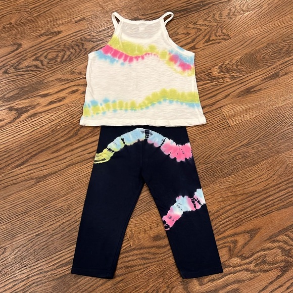 Splendid Toddler Girl Lime Tie Dye Legging Set - Picture 3 of 8